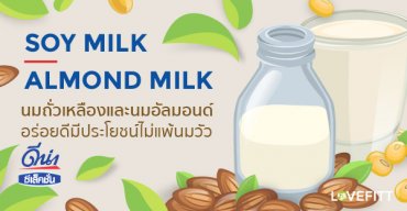 นมถั่วเหลืองและนมอัลมอนด์ อร่อยดีมีประโยชน์ไม่แพ้นมวัว